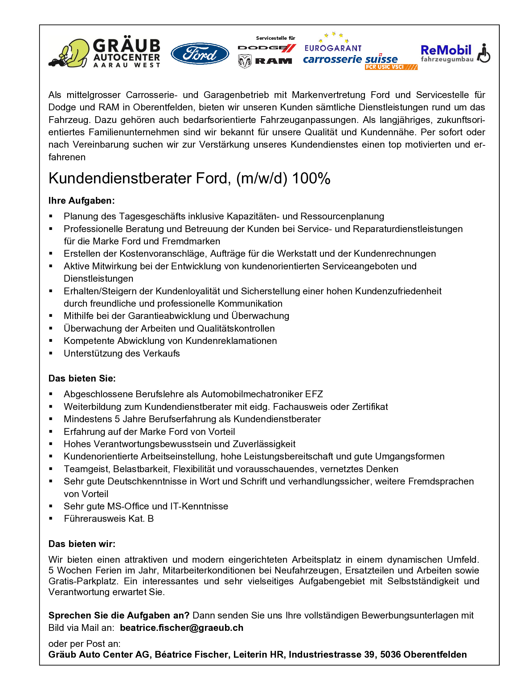 Stelleninserat